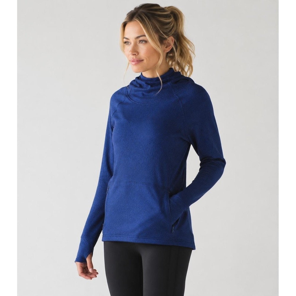 LULULEMON‎ Women's Ready To Rule Hoodie 8 Running Spray Jacquard Pullover Blue